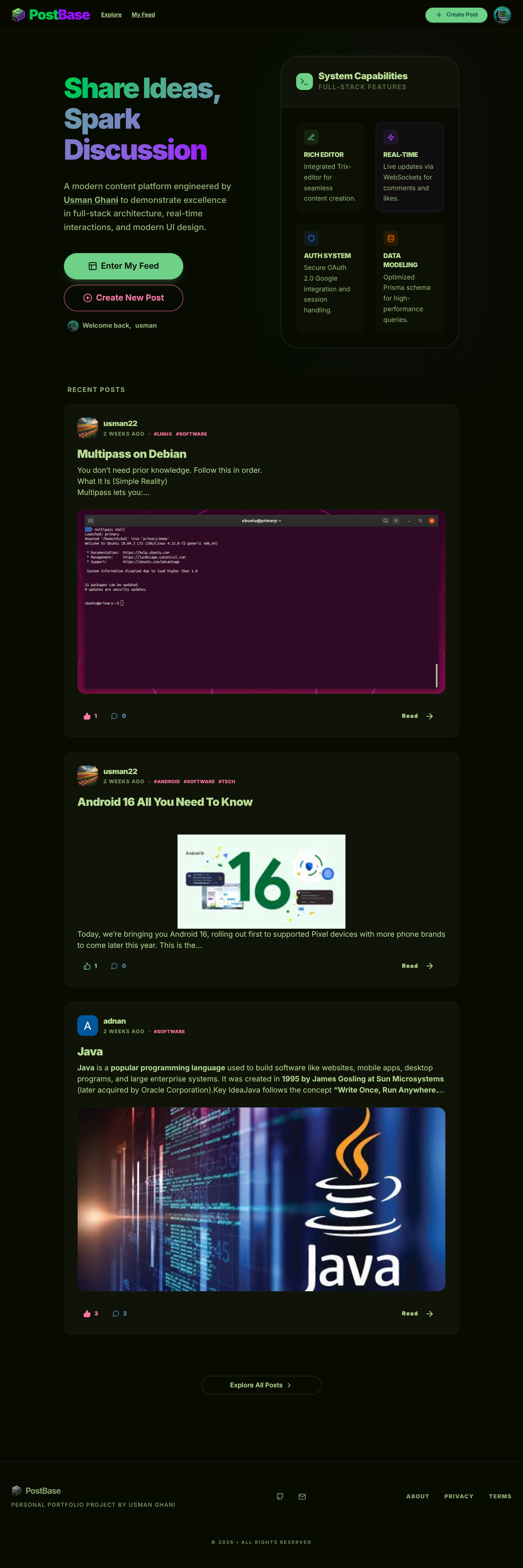 PostBase Full Screenshot