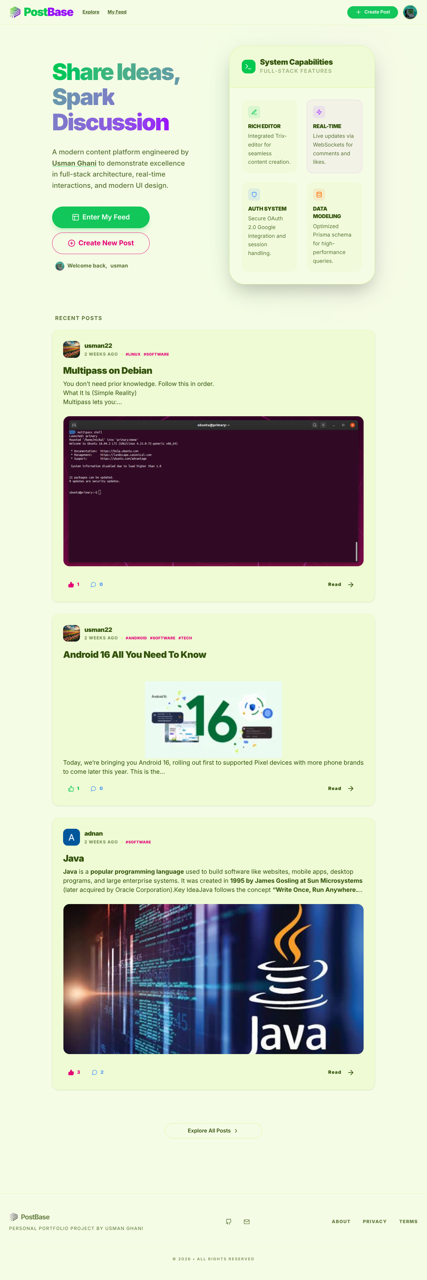 PostBase Full Screenshot